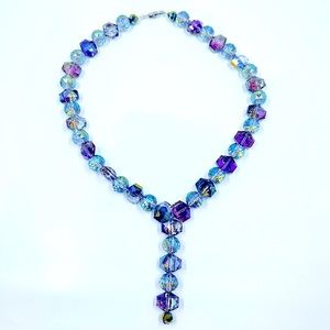 Clear glass beads, “Y” Necklace.